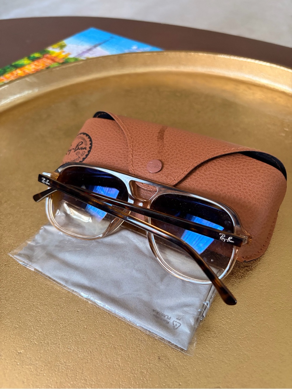 Ray-Ban Two-Tone Clear and Tortoiseshell Sunglasses